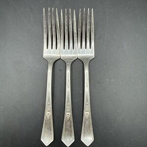 Vintage Rogers R.C. Co. LA TOURAINE Silverplate Dinner Forks 1920 Set of 3